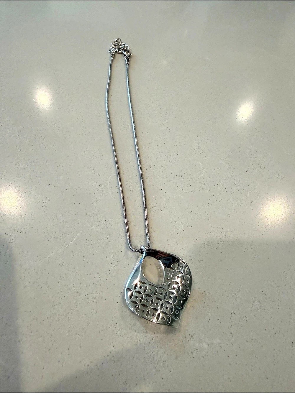 Brighton Silver Cutout Pendant Necklace